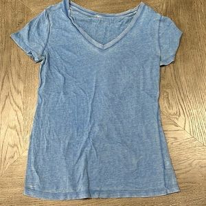 BLUE V NECK TEE SHIRT